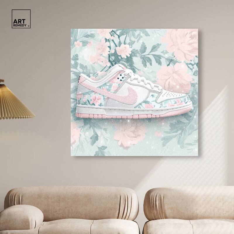 Dainty Floral Sneaker Canvas by Art Remedy, Gallery Wrapped