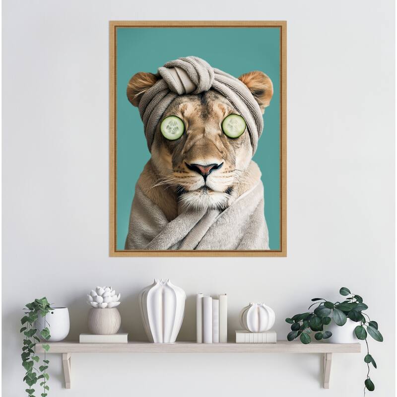 Luxury Lioness by Niky Rahner Framed Canvas Wall Art