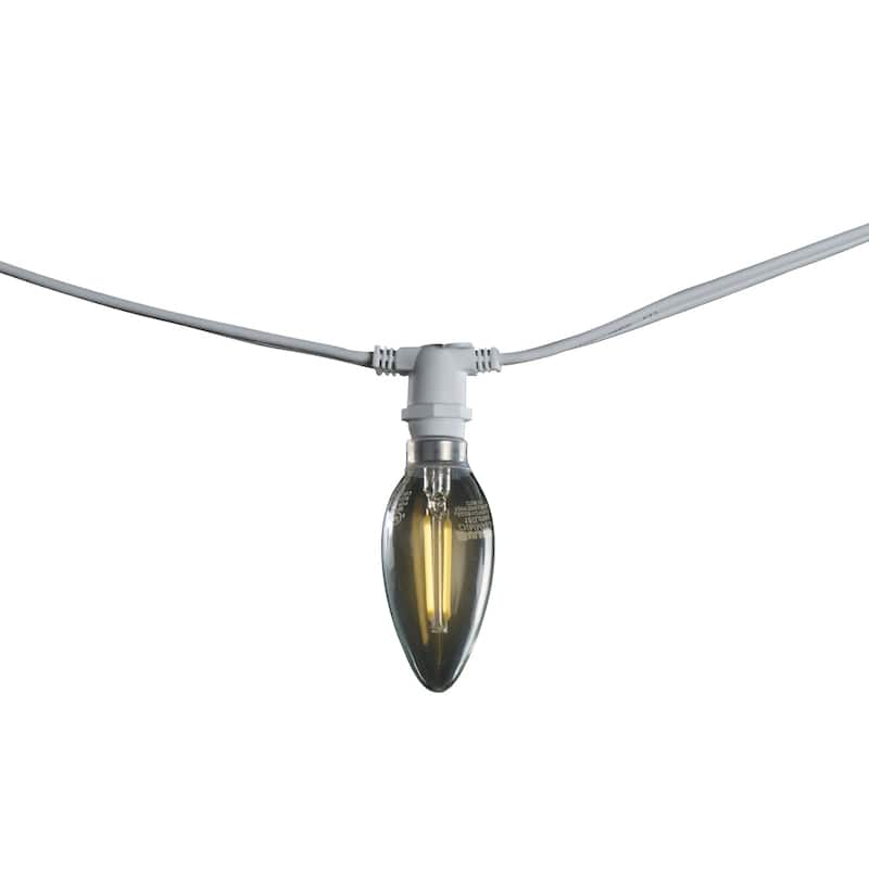 Bulbrite 25 ft Indoor/Outdoor 15-Socket (E12) Decorative String Light Kit, White