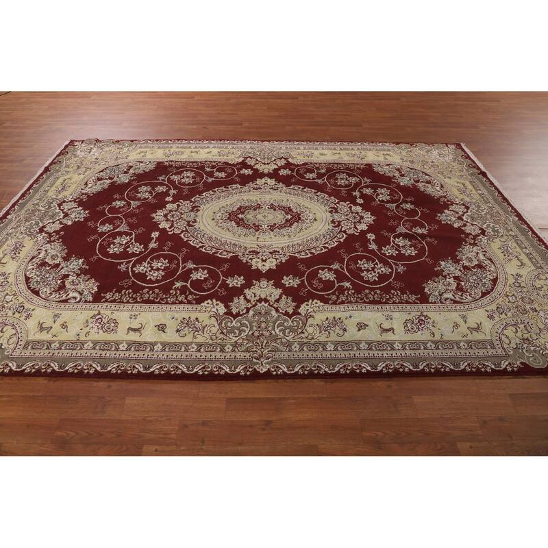 Victorian Style Kashan Turkish Area Rug Bedroom Machine Made Carpet - 6'9" x 9'9"