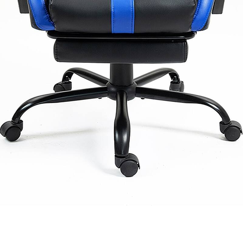 EROMMY RGB LED Gaming Chair with Thickened Massage Lumbar Pillow & Upgraded Footrest, Reclining Ergonomic Chair