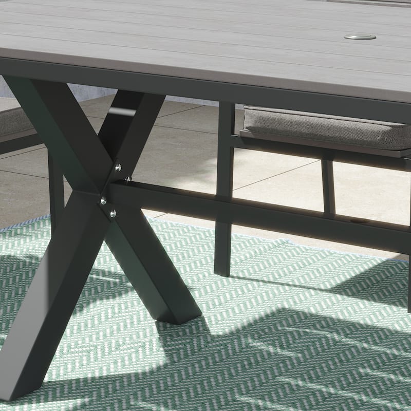 Corvus Orville 7-piece Aluminum Outdoor Dining Set with WPC Table Top