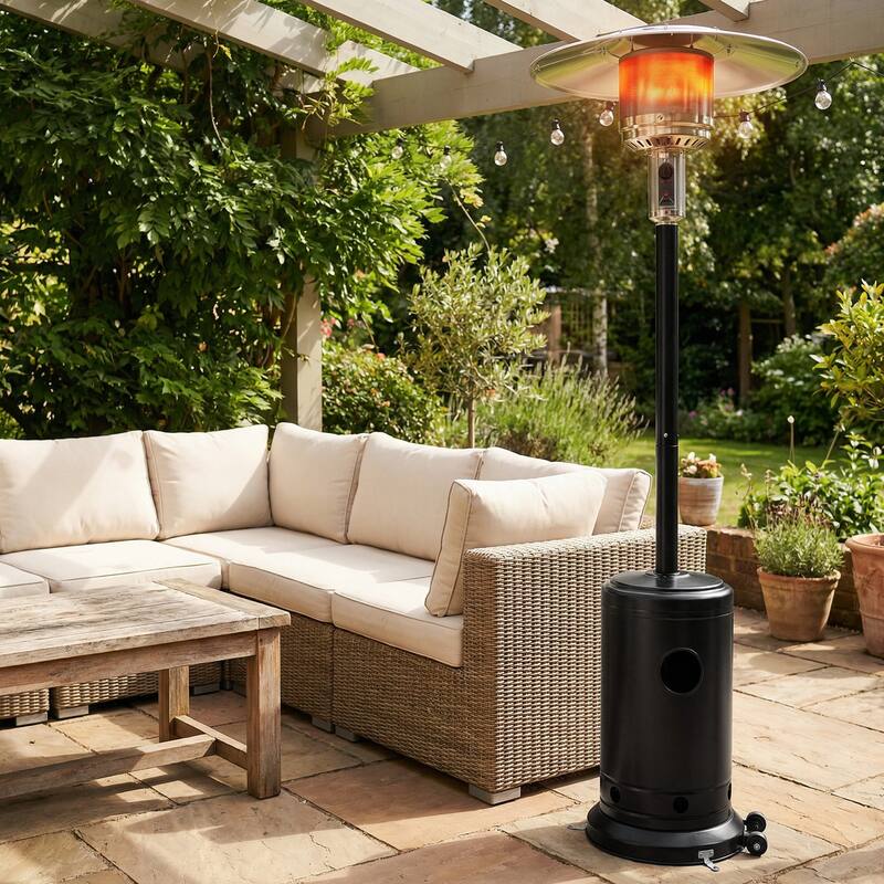 Gymax 50000 BTU Patio Propane Heater w/ Stainless Steel Burner & Safe