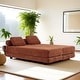 preview thumbnail 124 of 166, Daybed Convertible Bench - Fold Out Sleeper with Queen Size Mattress Set-of-2 - Brown