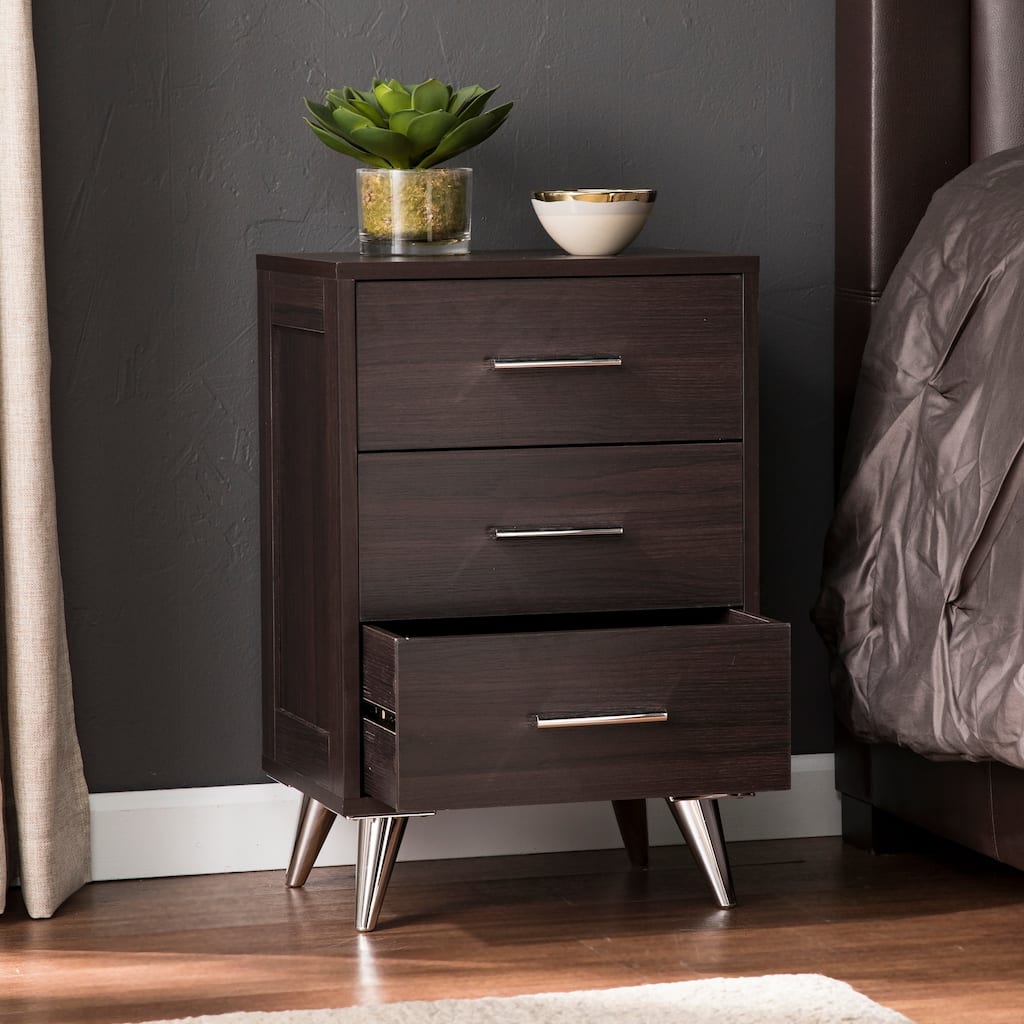 SEI Furniture Narva Mid-century Modern Storage Nightstand