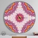 preview thumbnail 1 of 8, Designart 'Ethnical Pink Floral Mandala' Oversized Contemporary Wall CLock 36 in. wide x 36 in. high