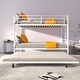 preview thumbnail 41 of 71, Twin over Twin Elegance Clean-Lined Bunk Bed, Heavy Duty Metal Structure Bunk Bed Frame Steel Slat Support(No Box Spring Needed)