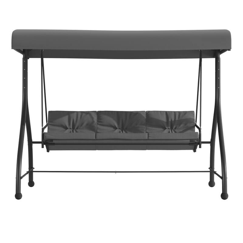 3-Seat Outdoor Steel Converting Patio Swing and Bed Canopy Hammock