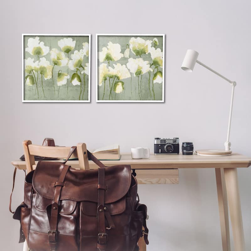 Stupell Charming White Blooms Framed Giclee Art Design By Vanessa Austin (Set of 2)