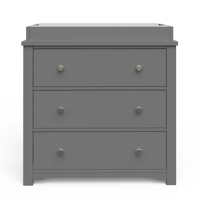Child Craft Harmony 3-drawer Dresser with Dressing Kit - Cool Grey