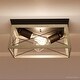 preview thumbnail 1 of 5, Luxury Industrial Chic Ceiling Fixture, 6"H x 12"W, with Modern Farmhouse Style, Charcoal Finish by Urban Ambiance