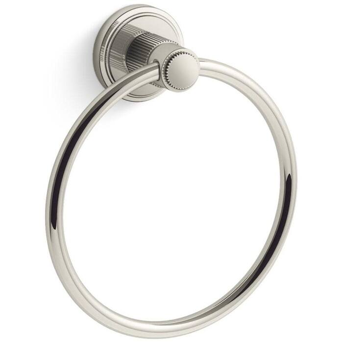Kallista P80246-00 Vir Stil by L Kirar 6-3/8" Wall Mounted Towel Ring - Polished Nickel