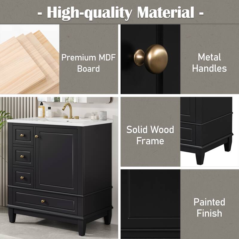 Christopher Knight Home 30" Stylish and Functional Bathroom Vanity with Sink