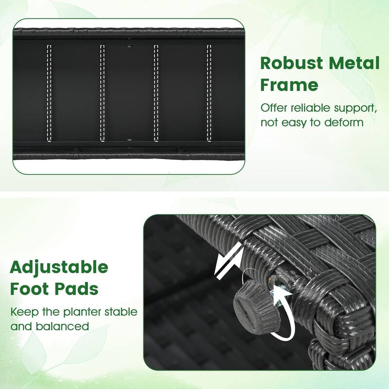 Gymax 49'' Raised Garden Bed w/ Trellis Wicker Planter Box w/ Privacy