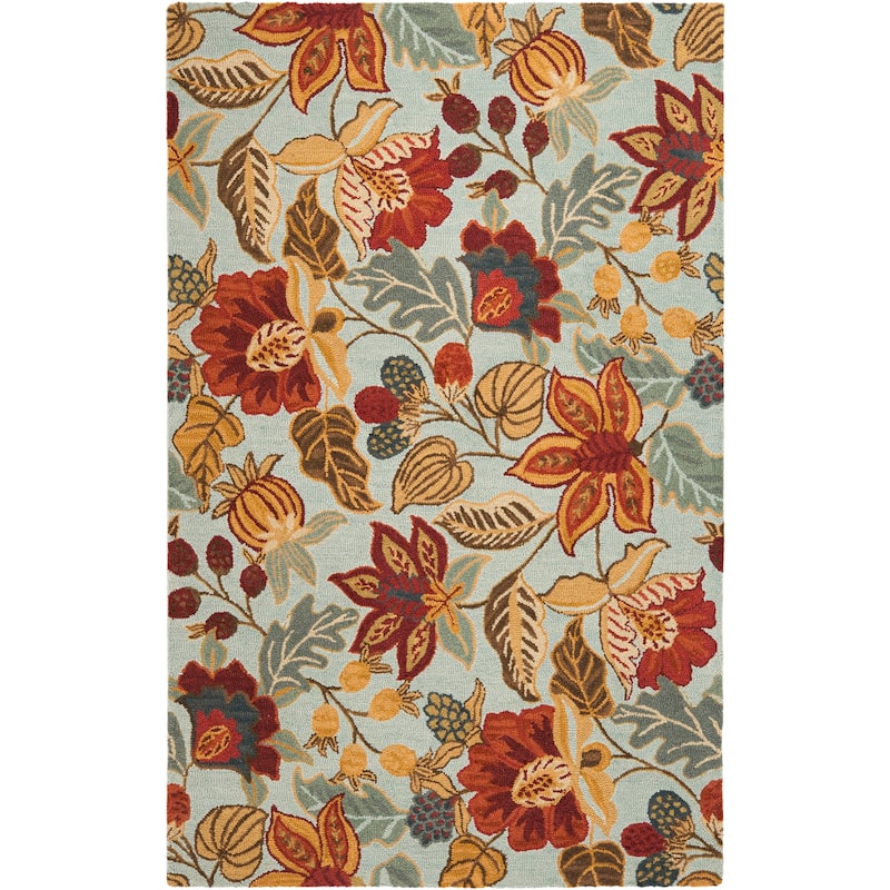 SAFAVIEH Handmade Blossom Biagina Modern Floral Wool Rug