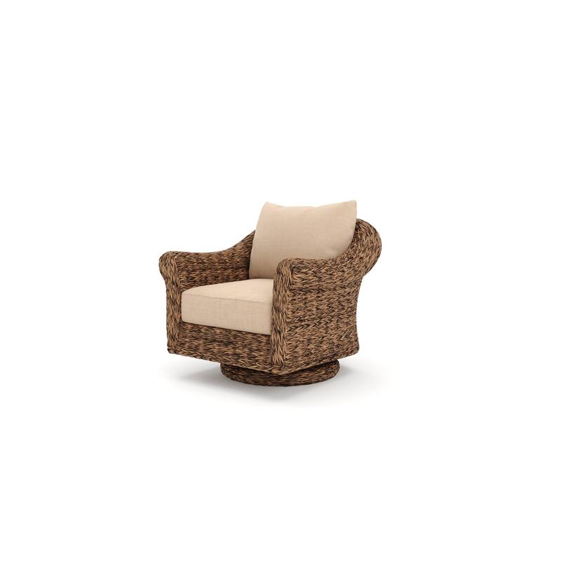 Cayman Sunbrella Swivel Glider Lounge Chair, Heritage Brown