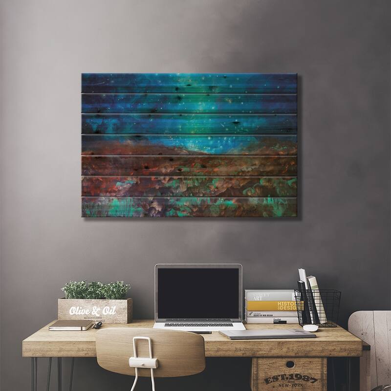 Coyote Nights Print On Wood by Iris Scott - Multi-Color