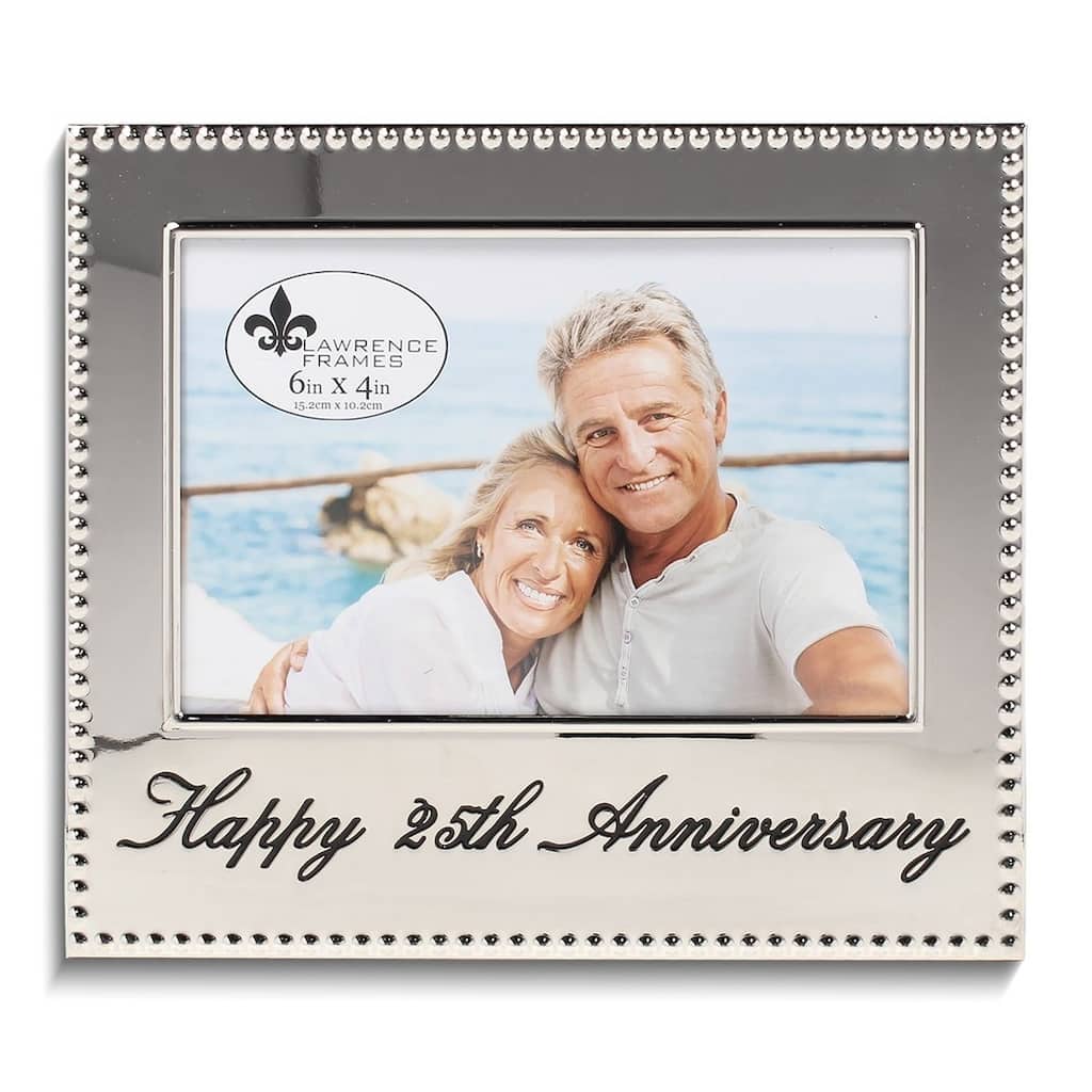 Curata Silver-Tone Happy 25th Anniversary 4x6 Photo Frame