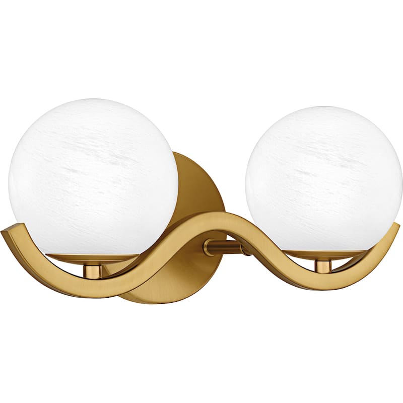 Spherical 2-Light Aged Brass Bath Light