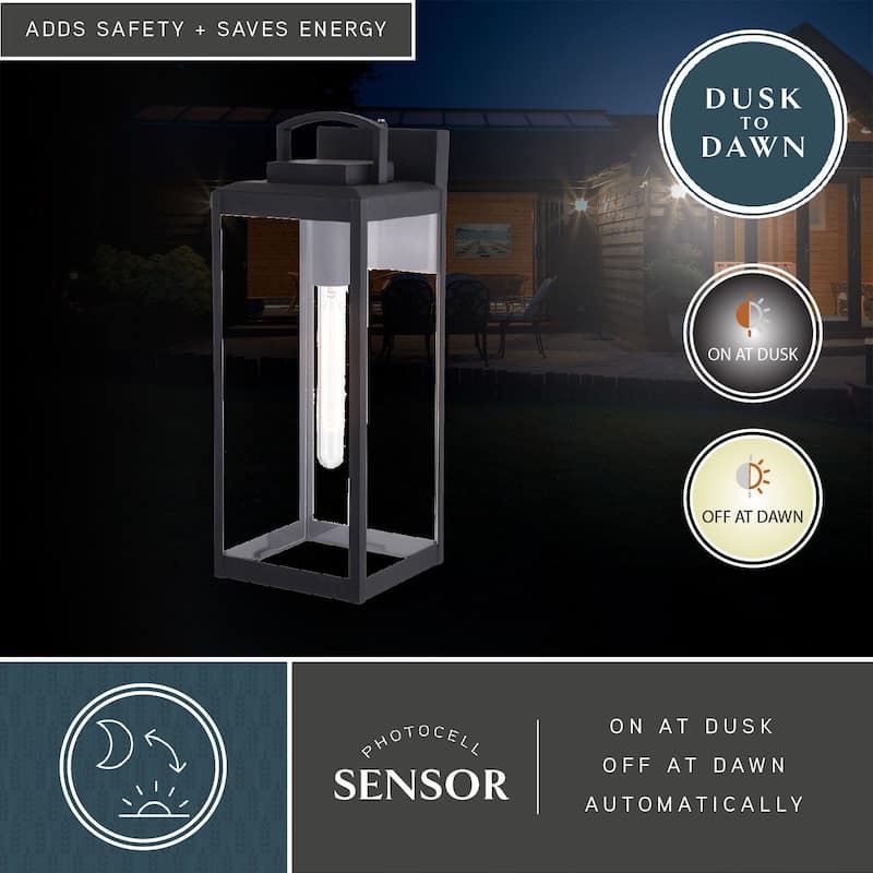 Kinzie 1-light Modern Dusk-to-Dawn Outdoor Wall Lantern