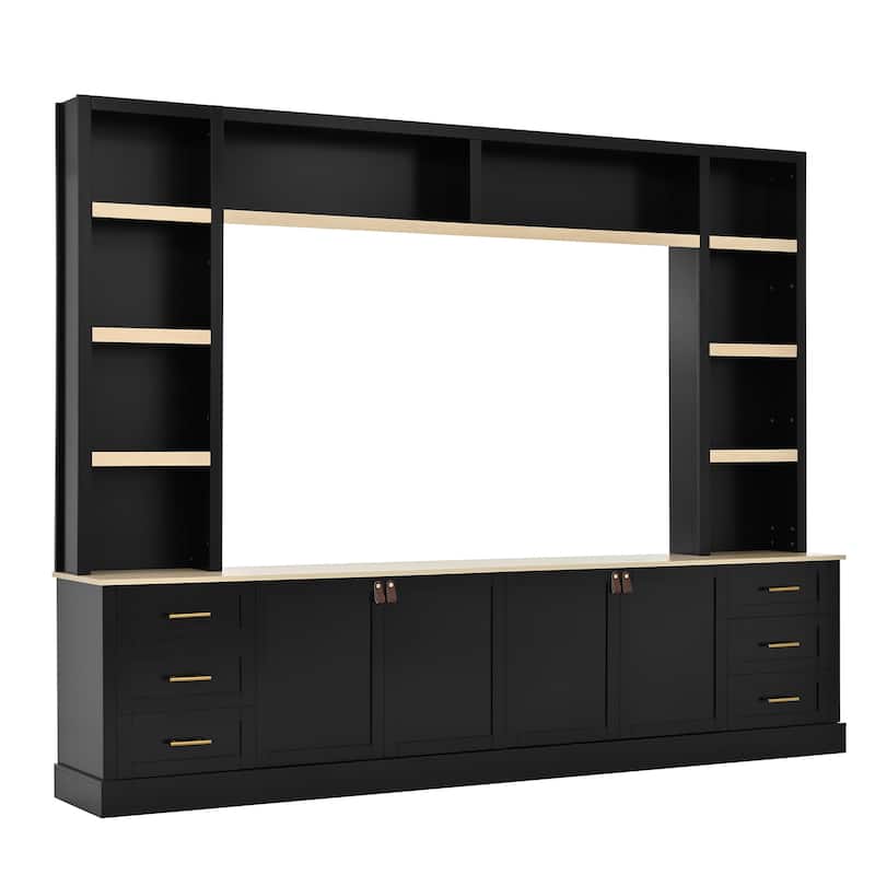Entertainment Center Wall Unit with Bookshelves