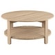 preview thumbnail 3 of 5, Fowler 1-Shelf Round Engineered Wood Coffee Table Natural