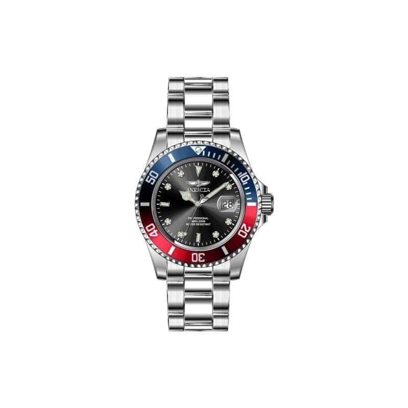 Invicta Men's 47354 Pro Diver Quartz 3 Hand Black Dial Watch