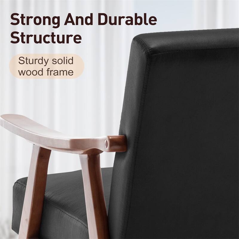 Mid-Century Modern Chair,Living Room Chair with Solid Wood Frame