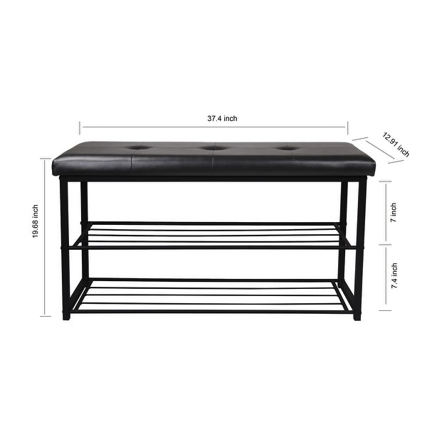 Leather shoe bench deals