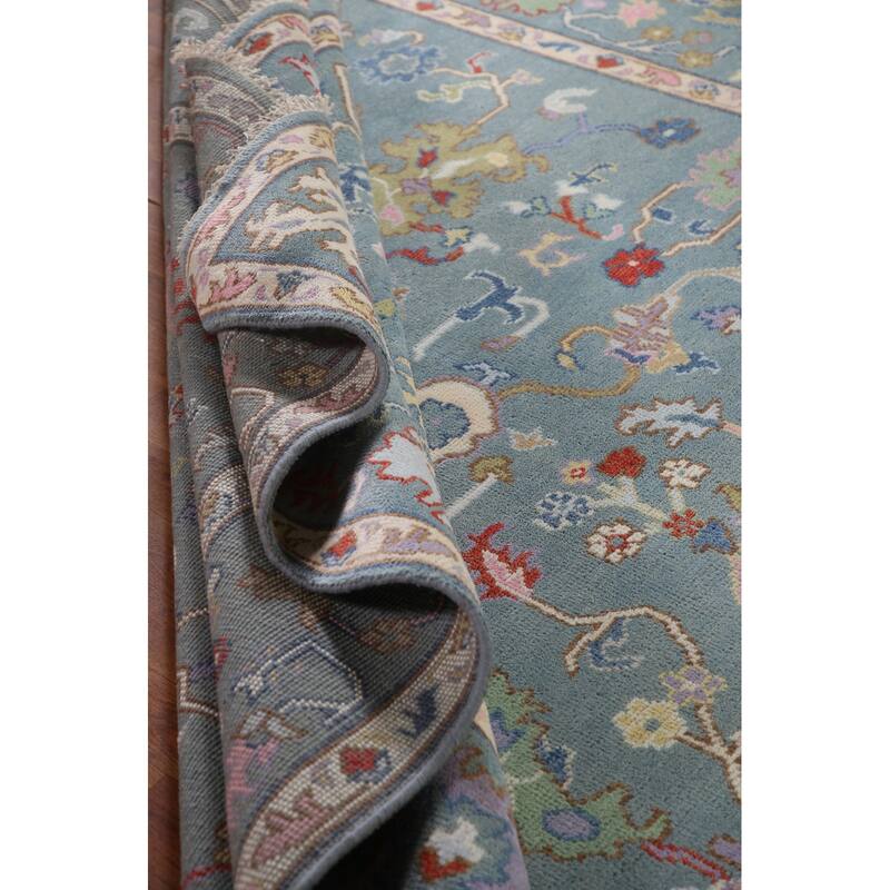 All-Over Oushak Oriental Area Rug Hand-Knotted Wool Carpet - 8'1"x 9'8"