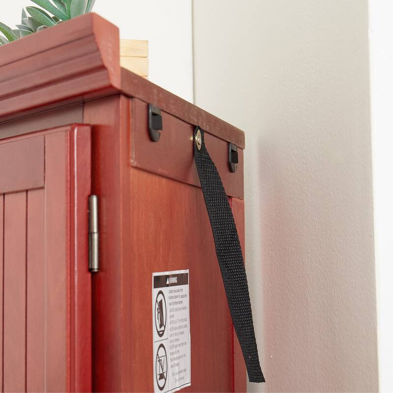 72.4" Tall Storage Cabinet with 8 Doors and 4 Shelves for Stylish and Organized Living Room or Kitchen Use