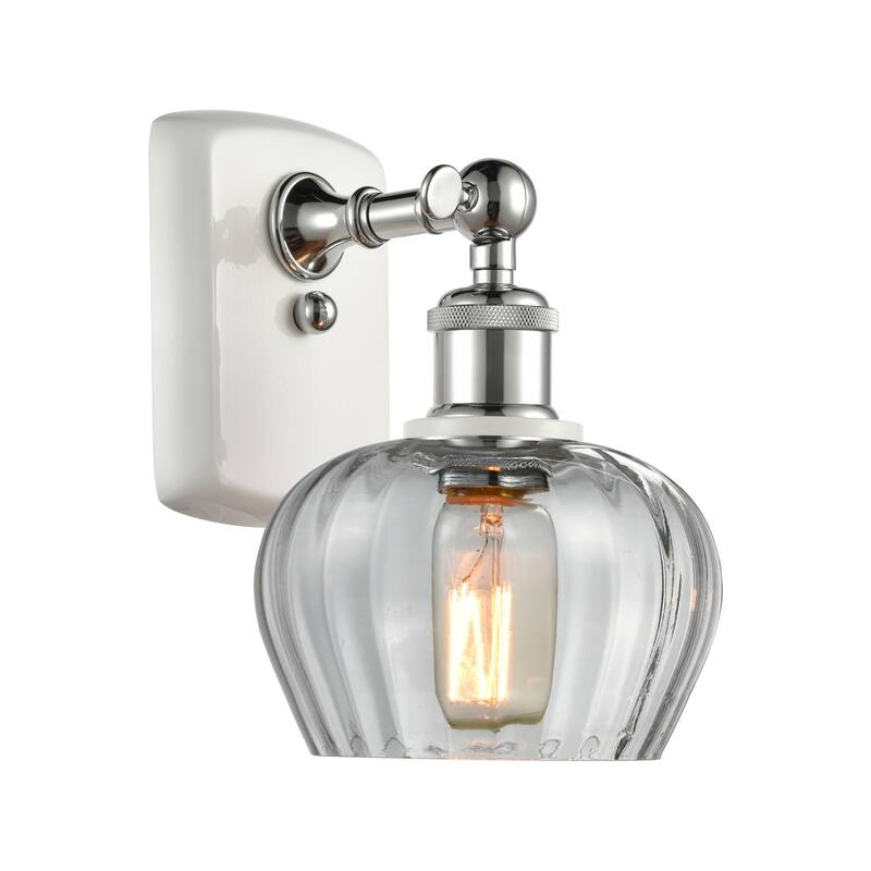 Innovations Lighting Fenton 11" Tall Bathroom Sconce - White and Polished Chrome / Clear