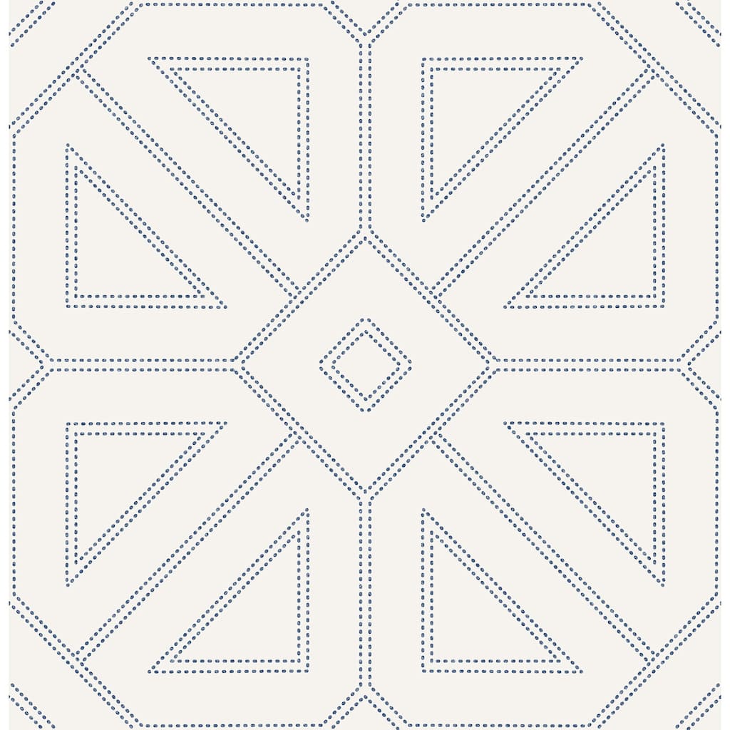 A-Street Prints Voltaire Indigo Beaded Geometric Wallpaper