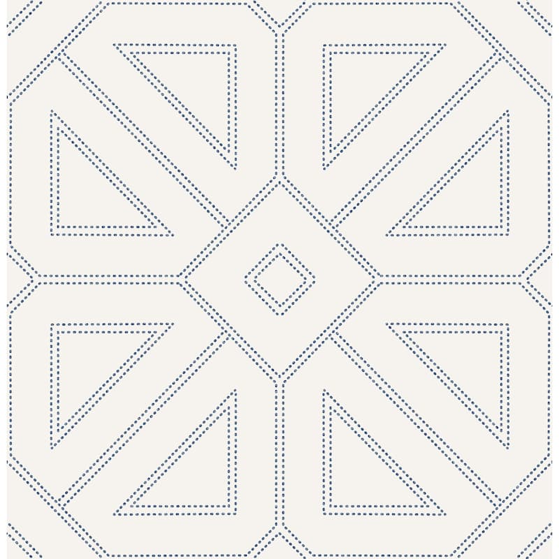 A-Street Prints Voltaire Indigo Beaded Geometric Wallpaper