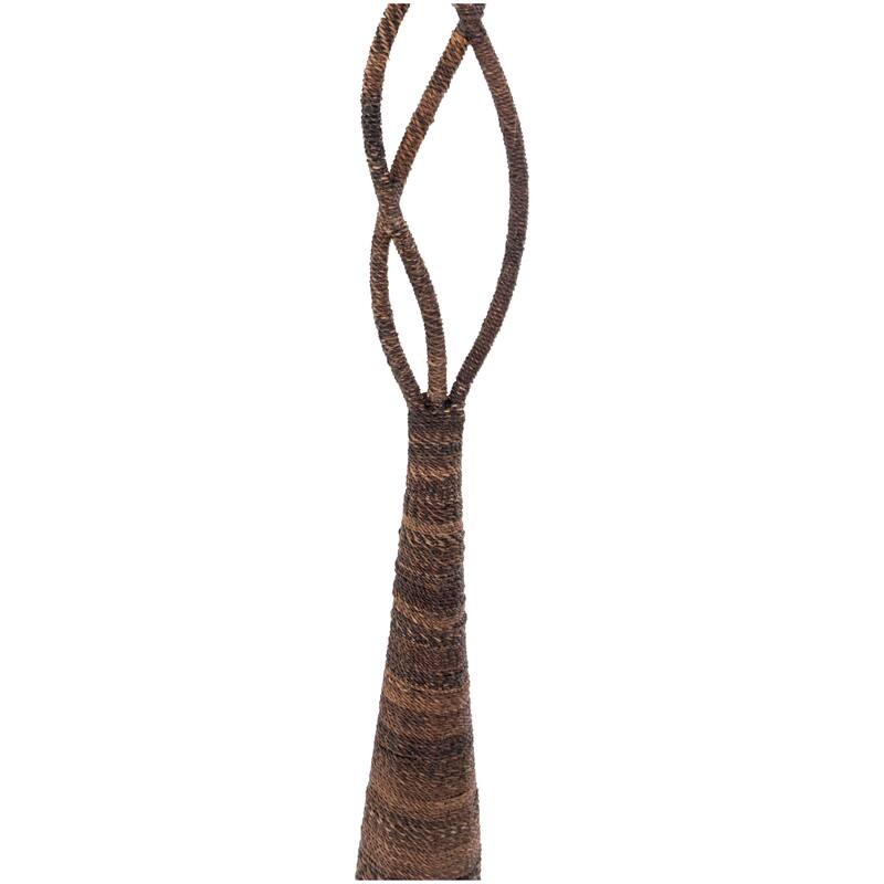 Brown Dried Plant Room Floor Lamp with Decorated Orange Lamp Shades