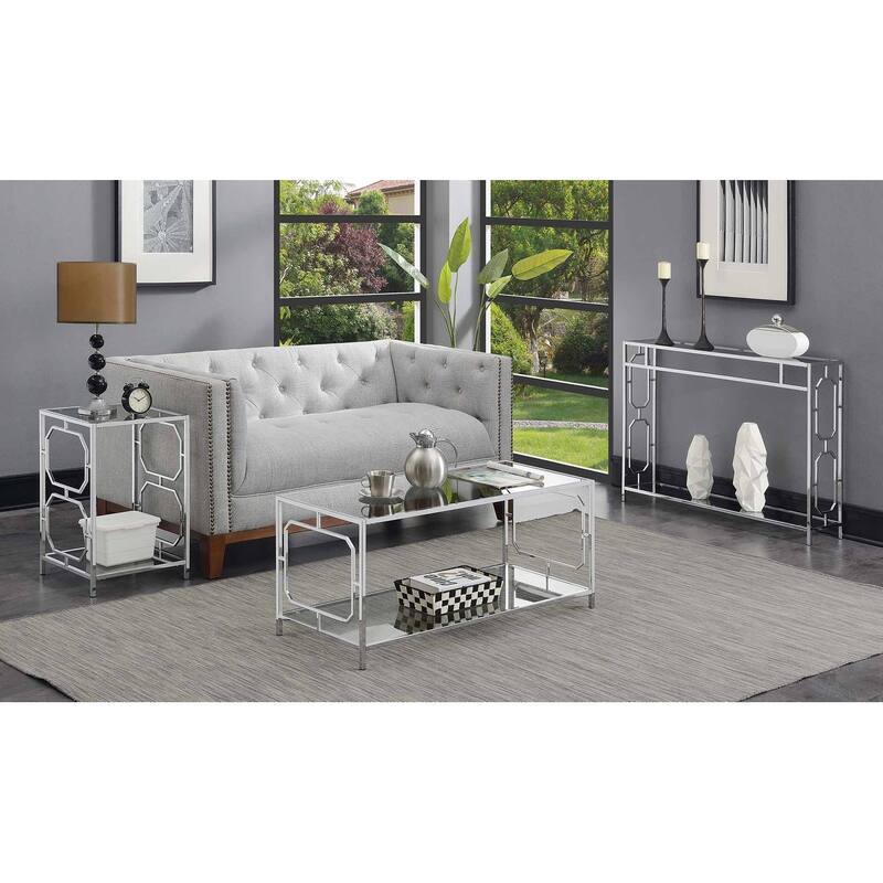 Convenience Concepts Omega Chrome End Table with Shelf