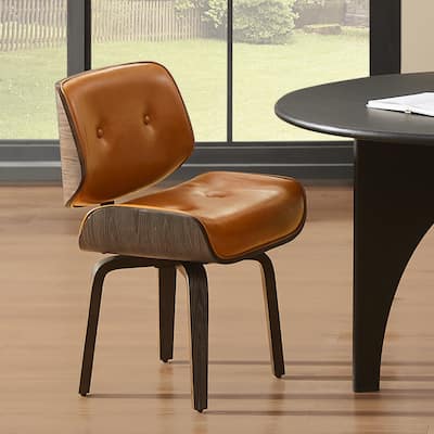Art Leon Swivel Accent Chair, Tufted Back, Wood Frame