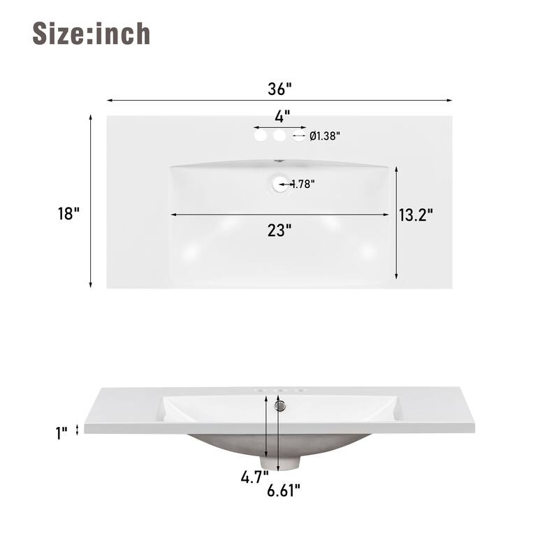 36" Gray Bathroom vanity