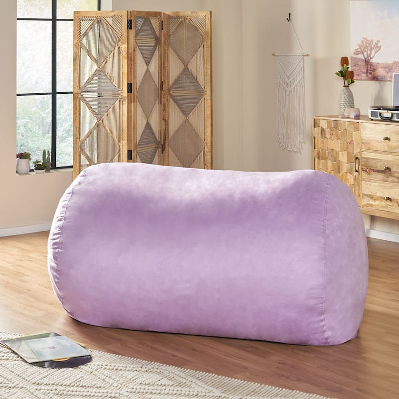 Asher Traditional 6.5-foot Suede Bean Bag Chair by Christopher Knight Home - Lavender