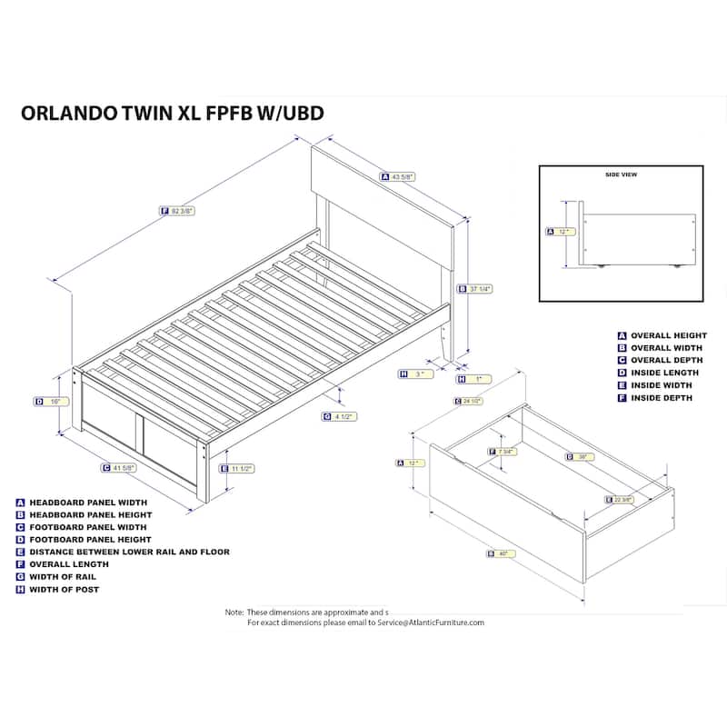 Glam Platform Bed with Drawers - Grey Modern Bed Frame - Storage Bed - HomeStock Global