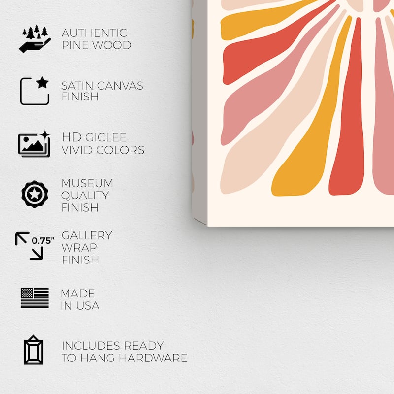 Wynwood Studio Canvas Abstract Longer Petals Orange and Dark Orange Modern & Contemporary Wall Art Canvas Print
