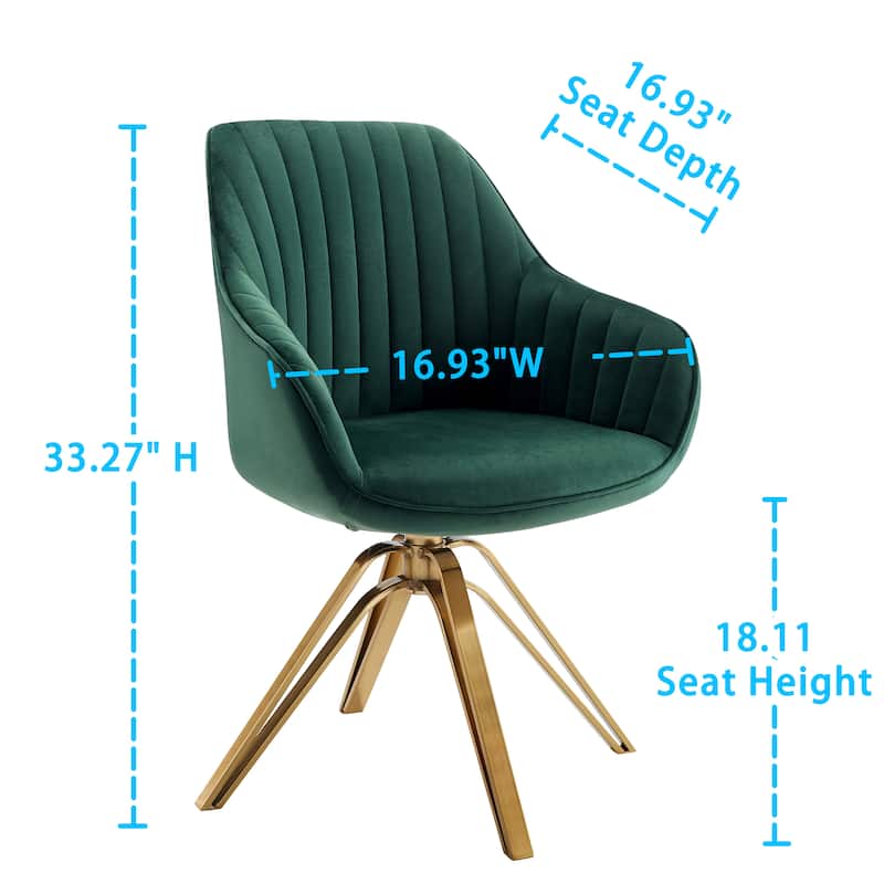 Art Leon Classical Swivel Office Accent Arm Chair with Golden Legs