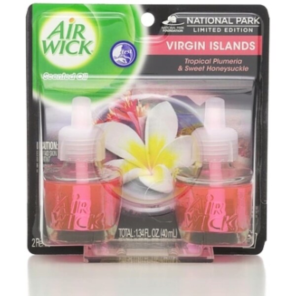 Air Wick Scented Oils, National Park Series Twin Refill, Virgin Island Paradise Flowers 0.67 oz ea