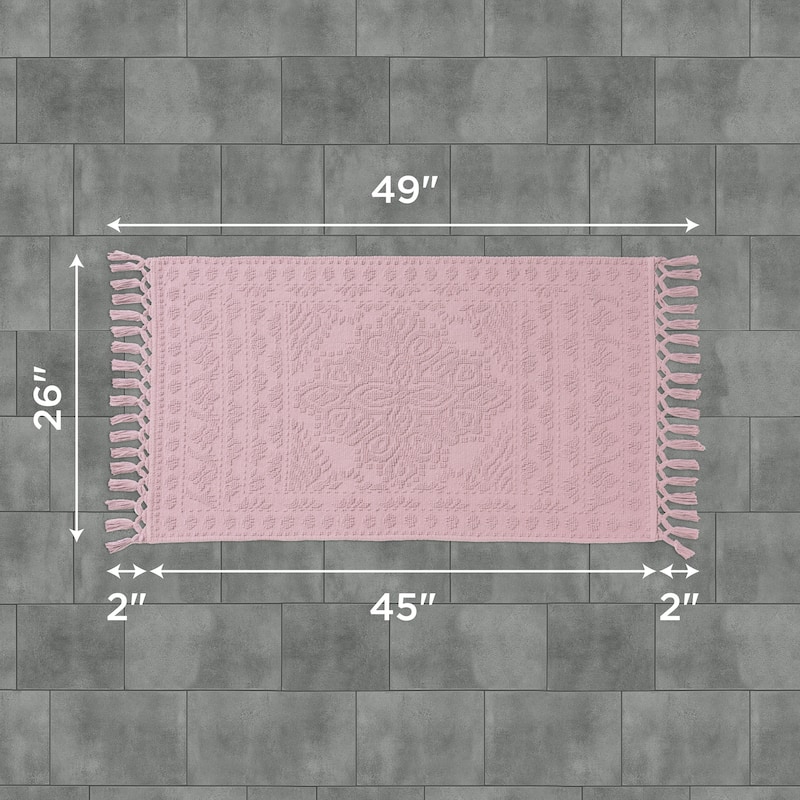 French Connection Nellore Fringe Cotton Bath Rug