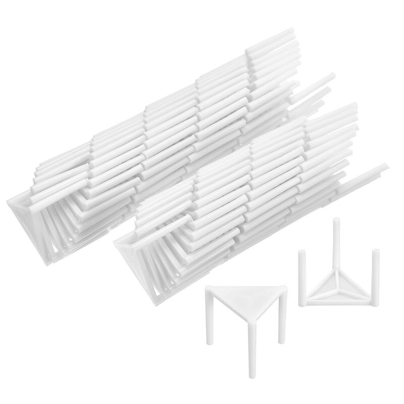 Pizza Saver Stand, 100pcs Plastic Tripod Stack for Food Take Out Service - White