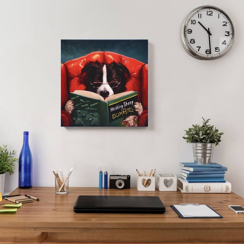 "Herding Sheep" Dog Wall Art Graphic Art Print on Wrapped Canvas