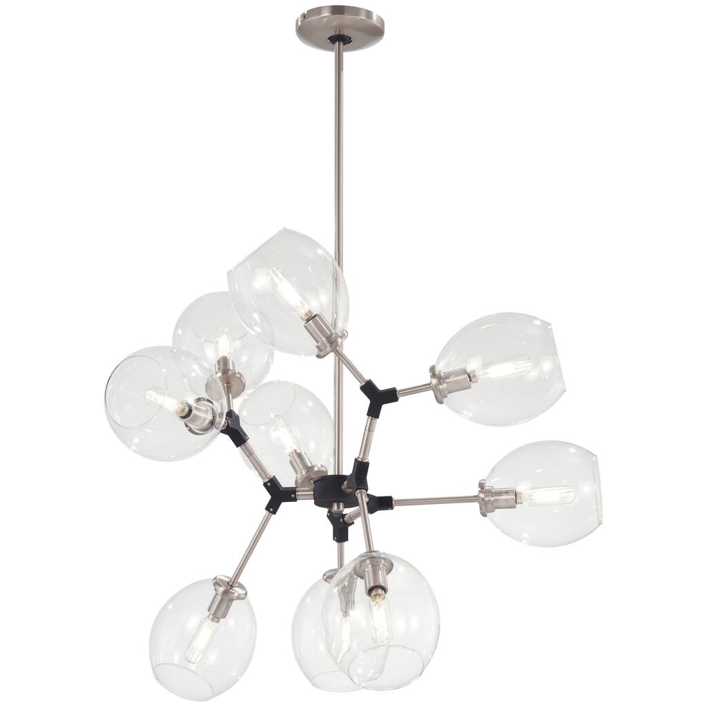 George Kovacs Nexpo Brushed Nickel And Clear 9 Light Chandelier