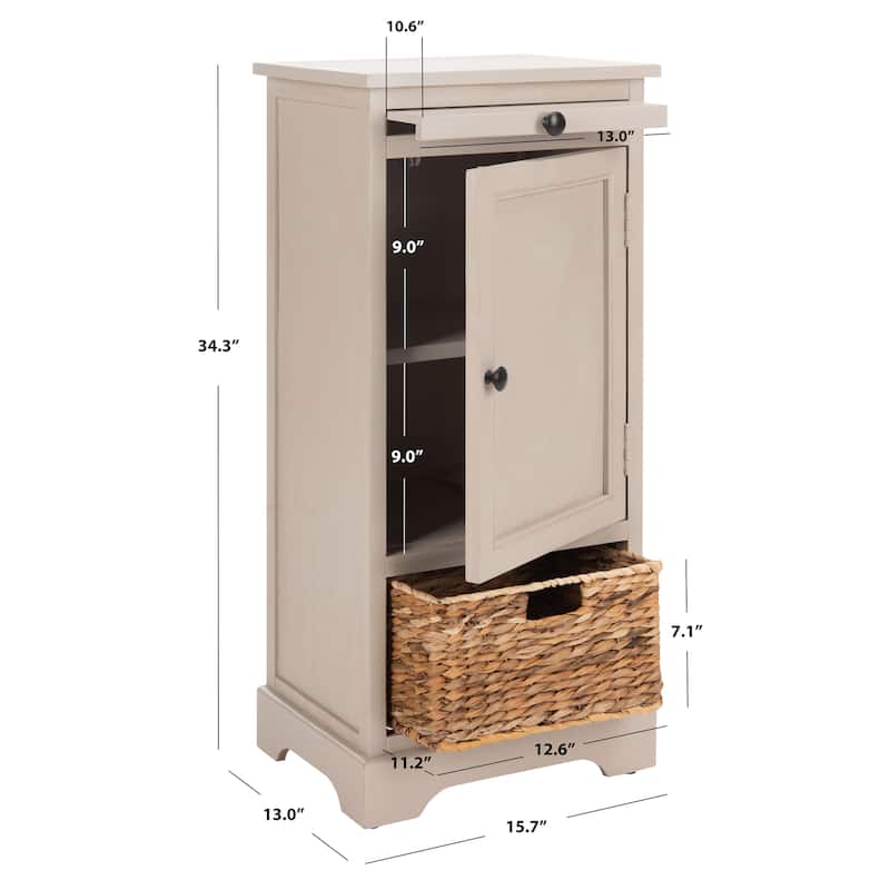 SAFAVIEH Ardella 2-Drawer Grey Tall Storage Unit - 15.7" x 13" x 34.3" - 16Wx13Dx34H