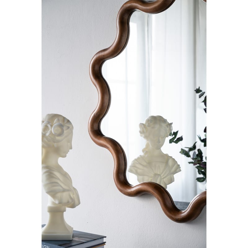 31" x 30" Wooden Accent Mirror with Unique Frame