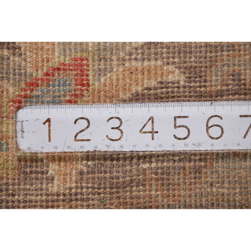 Hand Knotted Oriental 100% Wool Carpet Transitional All-Over Brown Oushak Area Rug - 9' 11'' X 8' 3''